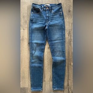 Madewell 10" High-Rise Roadtripper Skinny Jeans Denim Blue Wash 24 FAST SHIPPING